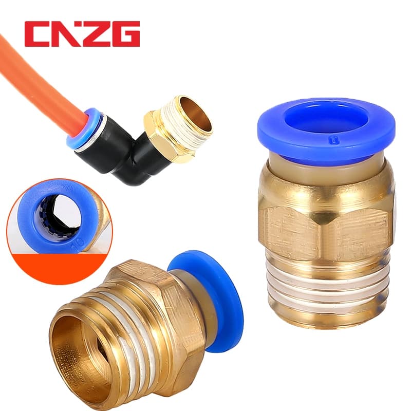 PC PL ด้ายชายด้านใน Push Air Pneumatic Fitting 90 องศา M5 Bspt Quick Connector