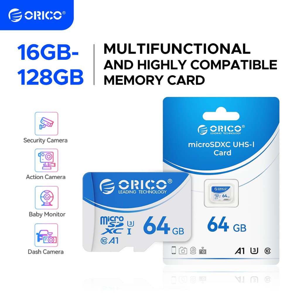 ORICO-T3 การ์ดหน่วยความจำวิดีโอระดับมืออาชีพ 16G/32G/64GB/128GB Micro SD Memory Card เมมโมรี่การ์ด