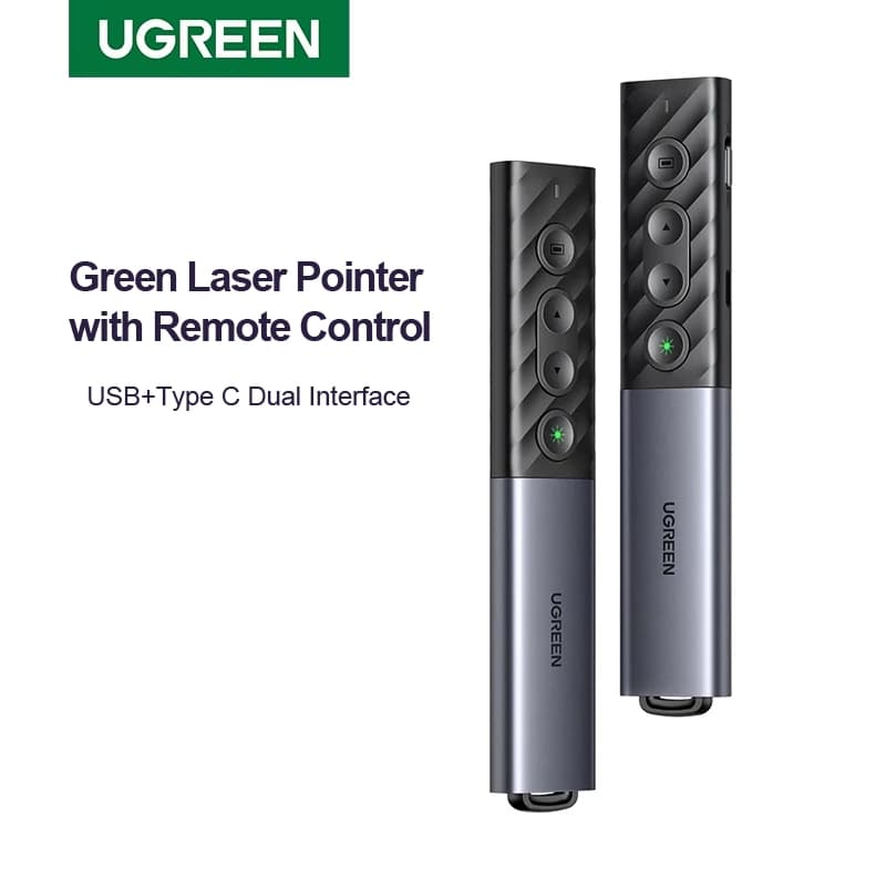 UGREEN 3 IN 1 Wireless Presenter Presenter Presentation Remote Clicker Laser Pointer 2.4GHz Usb-C สําหรับสํานักงาน