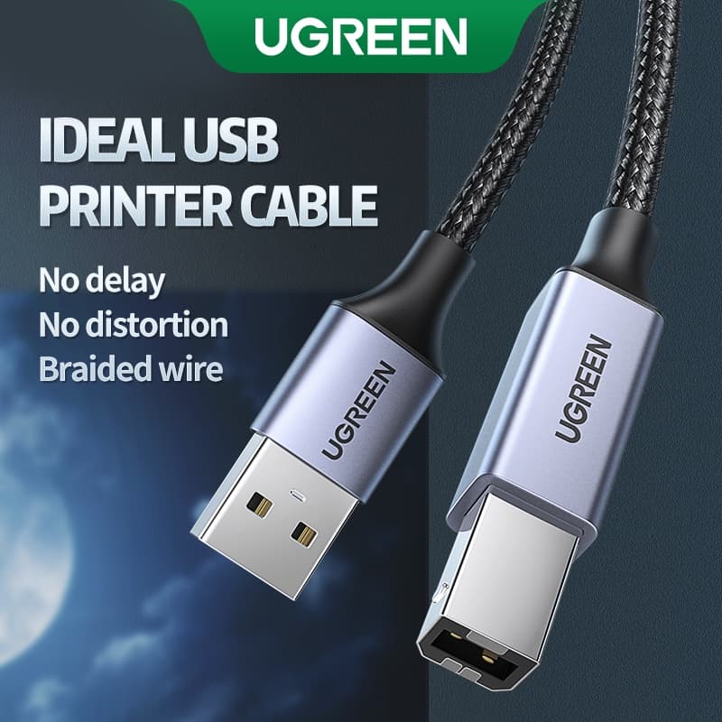 UGREEN สายเครื่องพิมพ์ USB USB Type B ชายกับชาย USB 3.0 2.0 สําหรับ Canon Epson HP ZJiang ป้ายเครื่องพิมพ์ DAC USB เครื่องพิมพ์