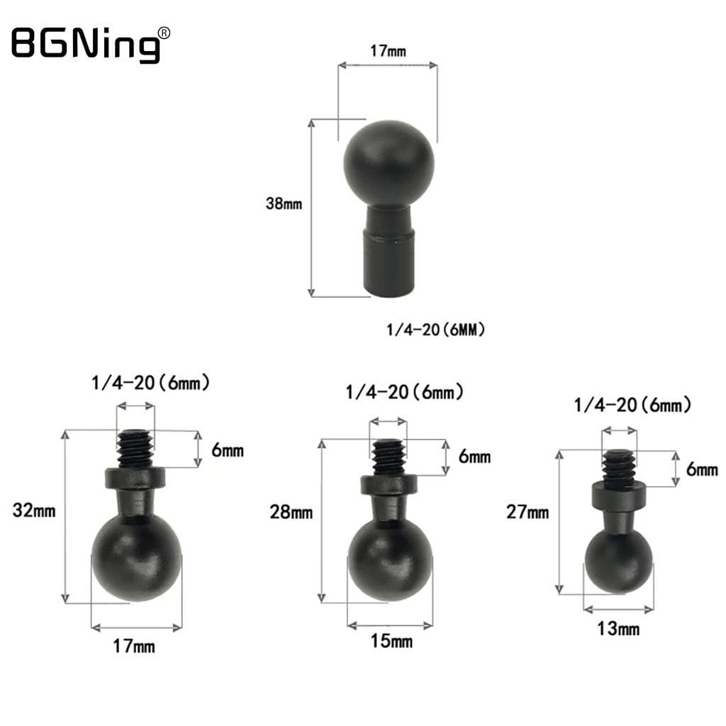 BGNING อะแดปเตอร์ Ball Head Mount 1/4 สกรู สําหรับ DJI OSMO 360 Action รองรับระยะ 13, 15, 17, 20, 25 มม.