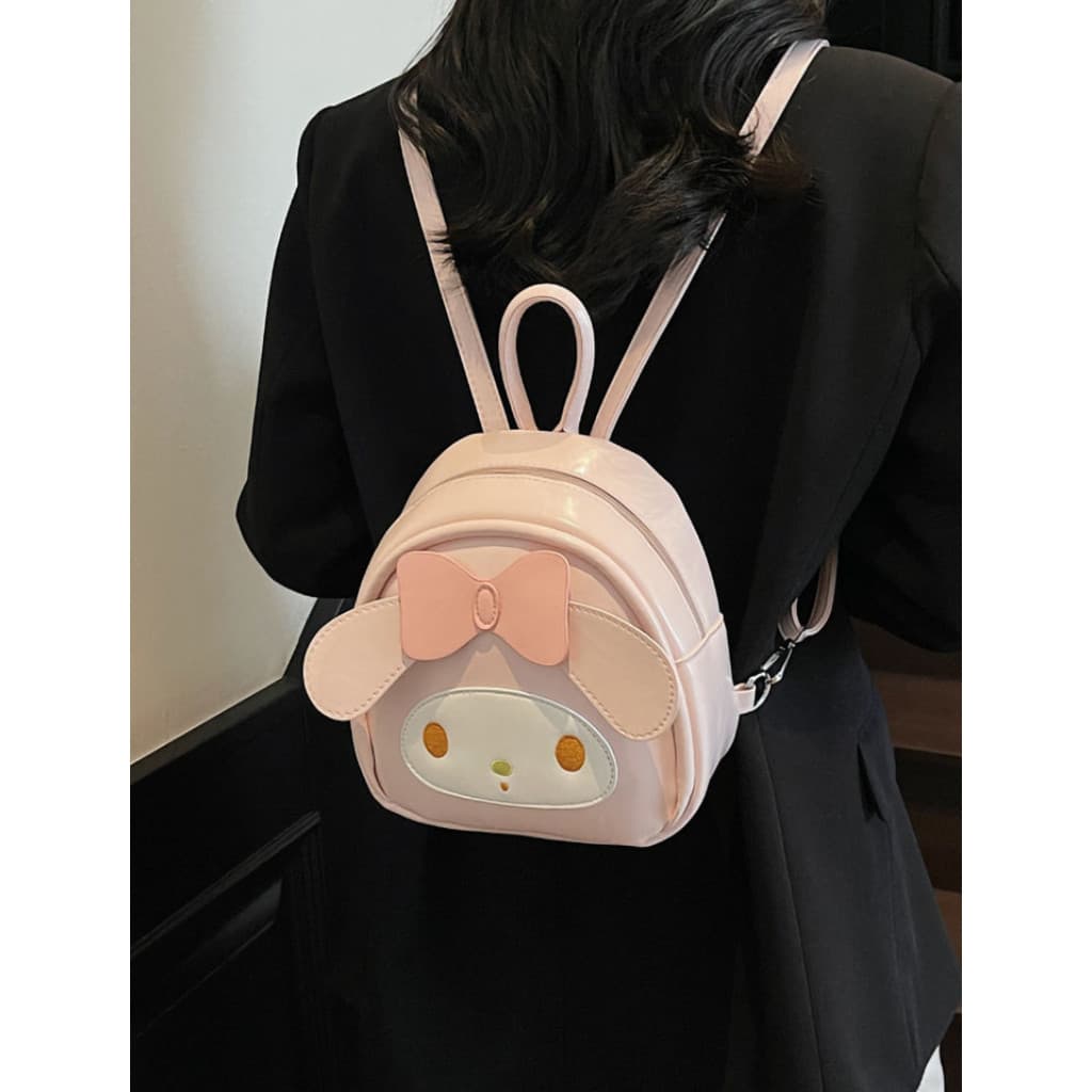 ซีรีส์ญี่ปุ่น Sanrio Melody Kuromi Cinnamoroll Hello Kitty กระเป๋าสะพายการ์ตูนน่ารักนักเรียนมัธยมต้นและมัธยมปลายความจุสูงกระเป๋านักเรียนอเนกประสงค์หวาน
