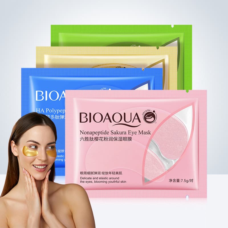 BioAQUA Eye Mask 10สูตร อายมาร์ค มาร์คใต้ตา มาร์คใต้ตา อายมาสก์ บำรุงรอบดวงตา ลดใต้ตาดำคล้ำ ลดตาบวม ถุงใต้ตา