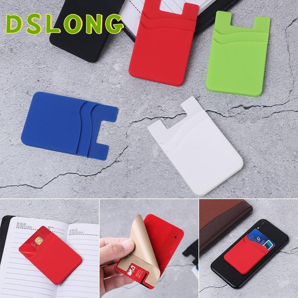 DSLONG Phone Card Holder Silicone Hot Sale Stick Adhesive Wallet