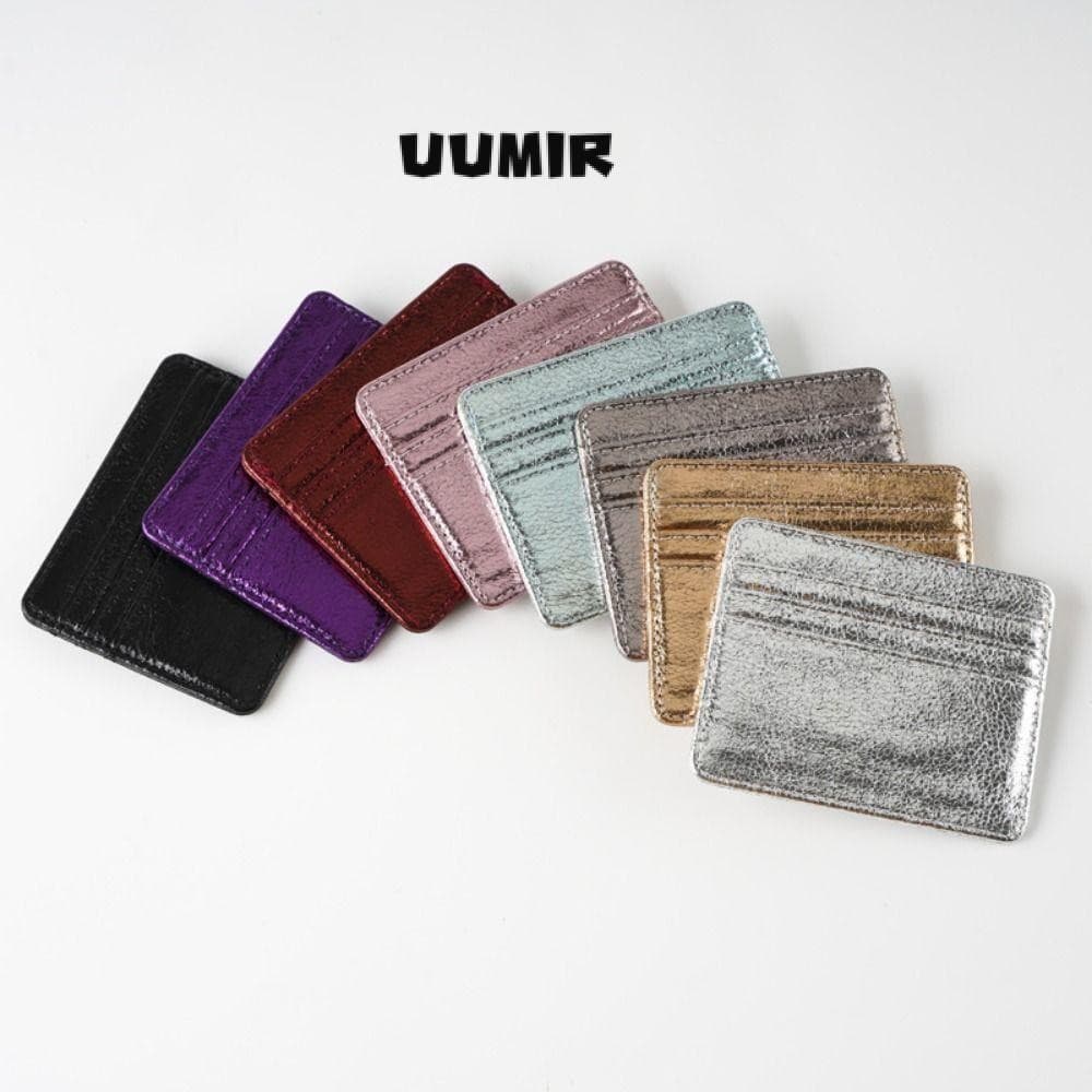 Uumir Card , Simple Multi-Card Slot Holder, Universal PU Leather Ultra Thin Travel Card Organizer ผู้ชายผู้หญิง