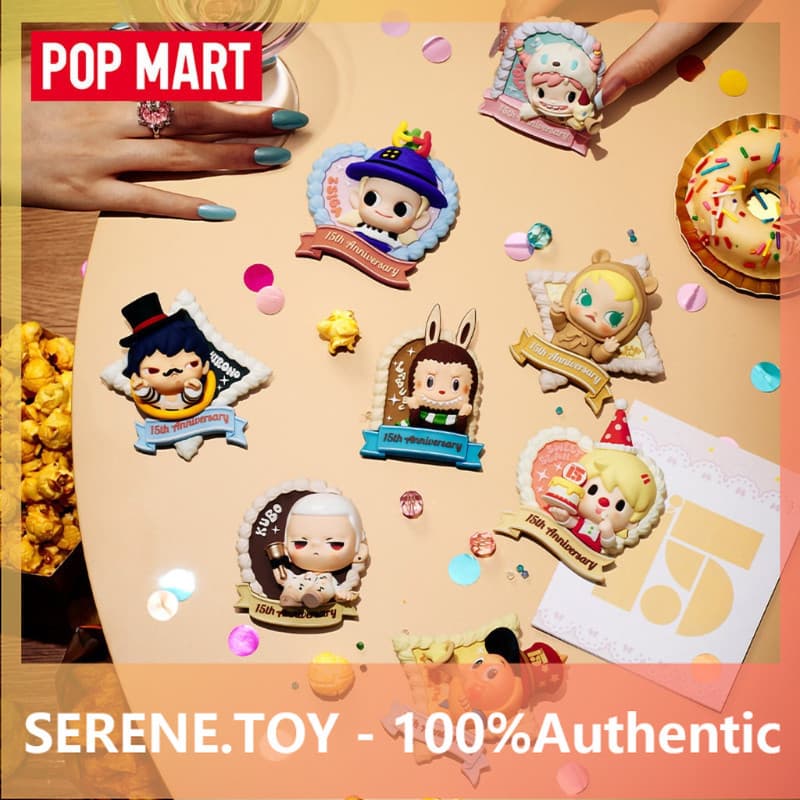POPMART MOLLY Along the Road Landscape 20th Anniversary Series สติ๊กเกอร์ติดตู้เย็น Mystery Box Gift อินเทรนด์เล่น
