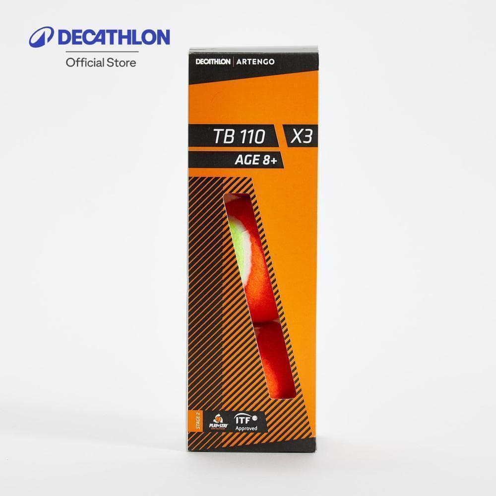 Decathlon Tennis Balls Tb110 X3 ลูกเทนนิสรุ่น Tb110 แพ็ค 3 ลูก - Orange