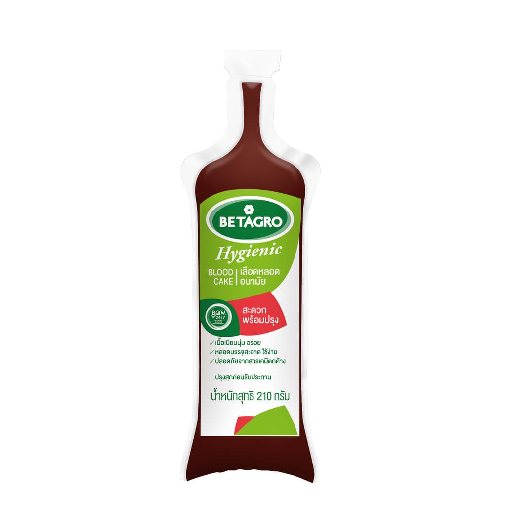 เบทาโกร เลือดหมูอนามัย 210 กรัม (แช่แย็น) Betagro Pork Blood Cake 210 G. (Chill)
