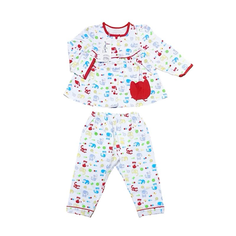 Enfant AmuSant New Collection ชุดนอนคอปก แขนสั้น ขาสั้น เหมาะสำหรับเด็กอายุ 24เดือน-5ปี Polyester  100%