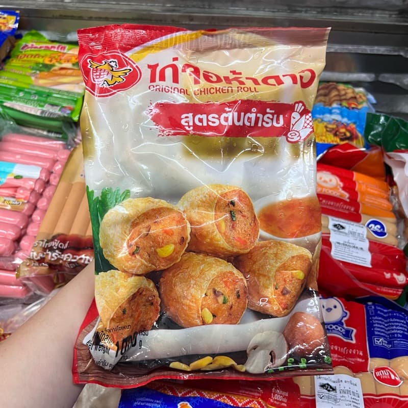 [สินค้าส่งด่วน] ห้าดาว ไก่จ๊อพริกสดแช่แข็ง 500 กรัม FIVE STAR FROZEN CHICKEN ROLL WITH CHILLI 500 G