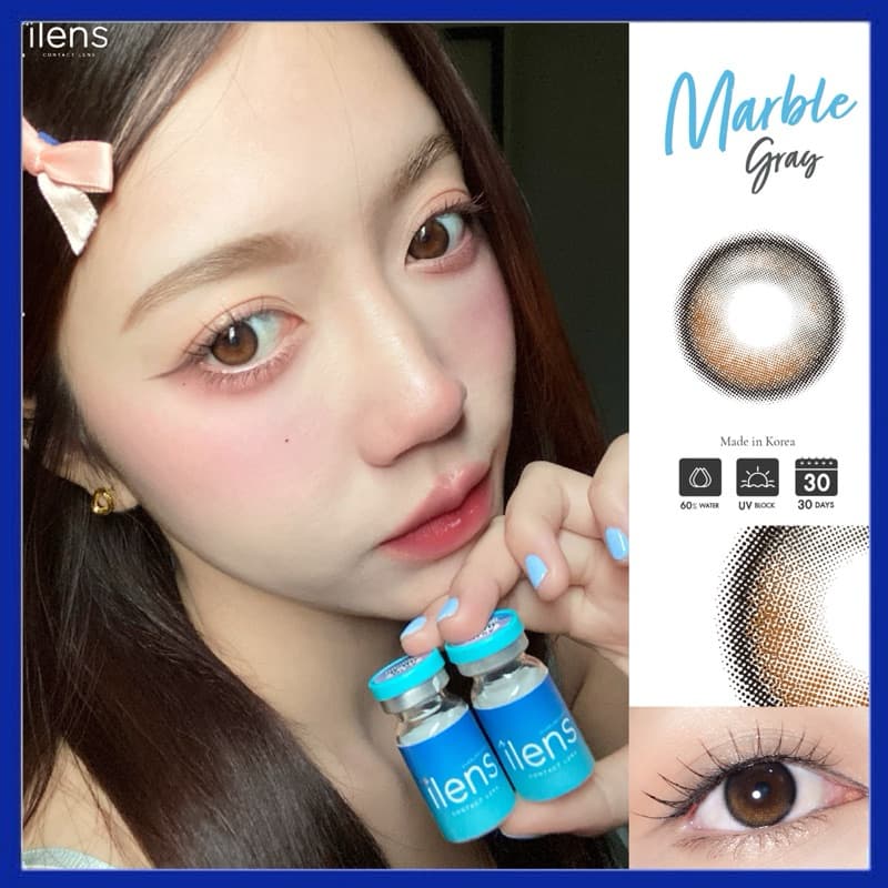 เลนส์ฟิวเตอร์ธรรมชาติ 🍭 Marble (ขนาดมินิ) ค่าอมน้ำ60%💧ใส่สบายตามาก คอนแทคเลนส์ กรองแสง ilens