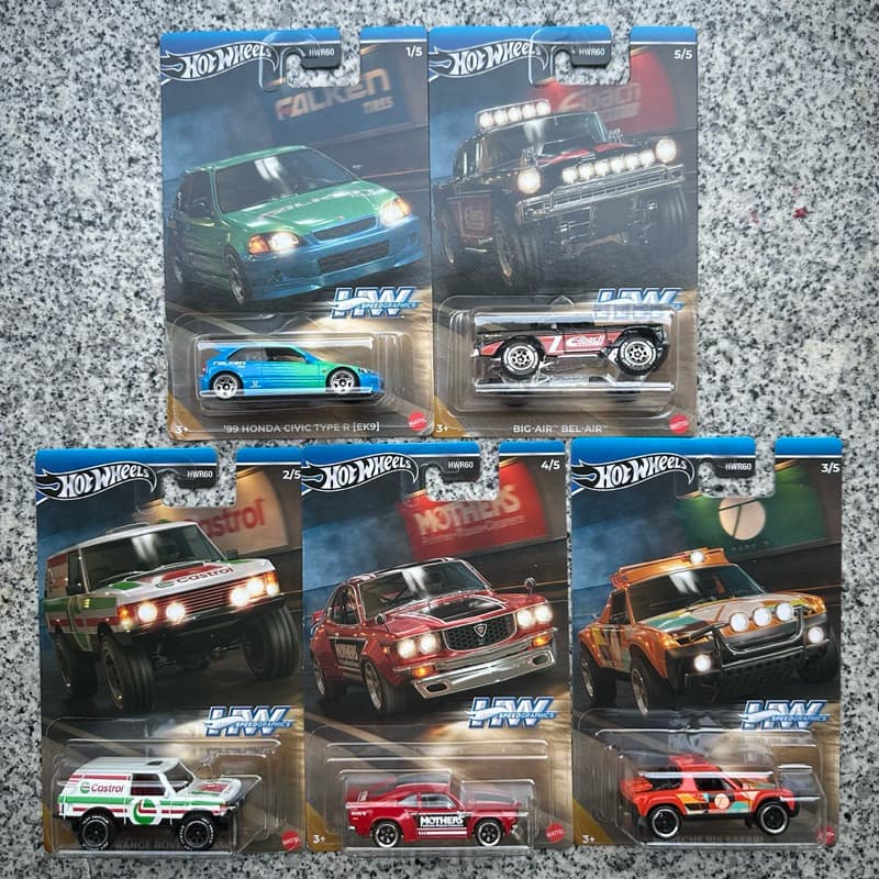 HW Hotwheels Dino 206 GT Honda Odyssey Fiat Beast Of Turin 20 Toyota GR Supra Mario BMW 635 CSL Porchse 911 Carrera Purple Passion Classic TV batmobile Pagani Zonda 41 Willys 2 Jet Z Dodge Mazda Ford Chevy Impala El Segundo Classic 55 NoMa