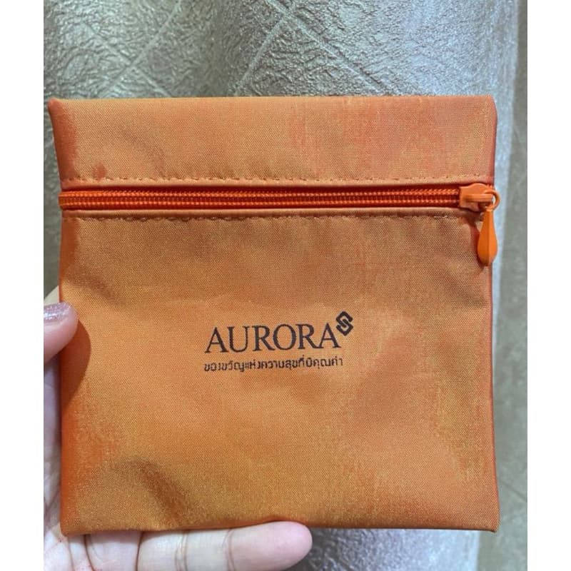 กระเป๋าซิป AURORA สีส้มไหมทอง