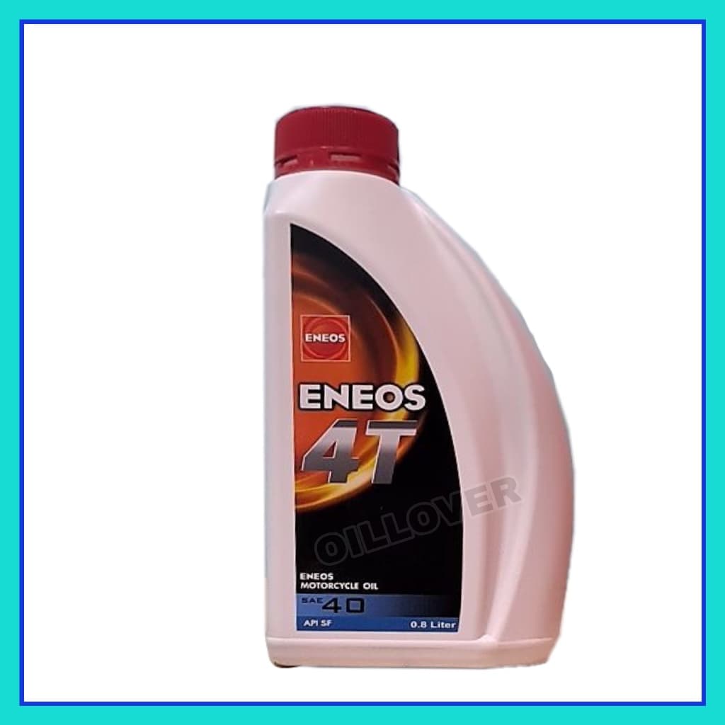 Eneos น้ำมันเครื่อง เอเนออส 4T ขวดขาว ฝาแดง SAE40 รถเกียร์ ขนาด 0.8 ลิตร / L สำหรับรถมอเตอร์ไซค์ 4 จังหวะ SAE 40 SF40