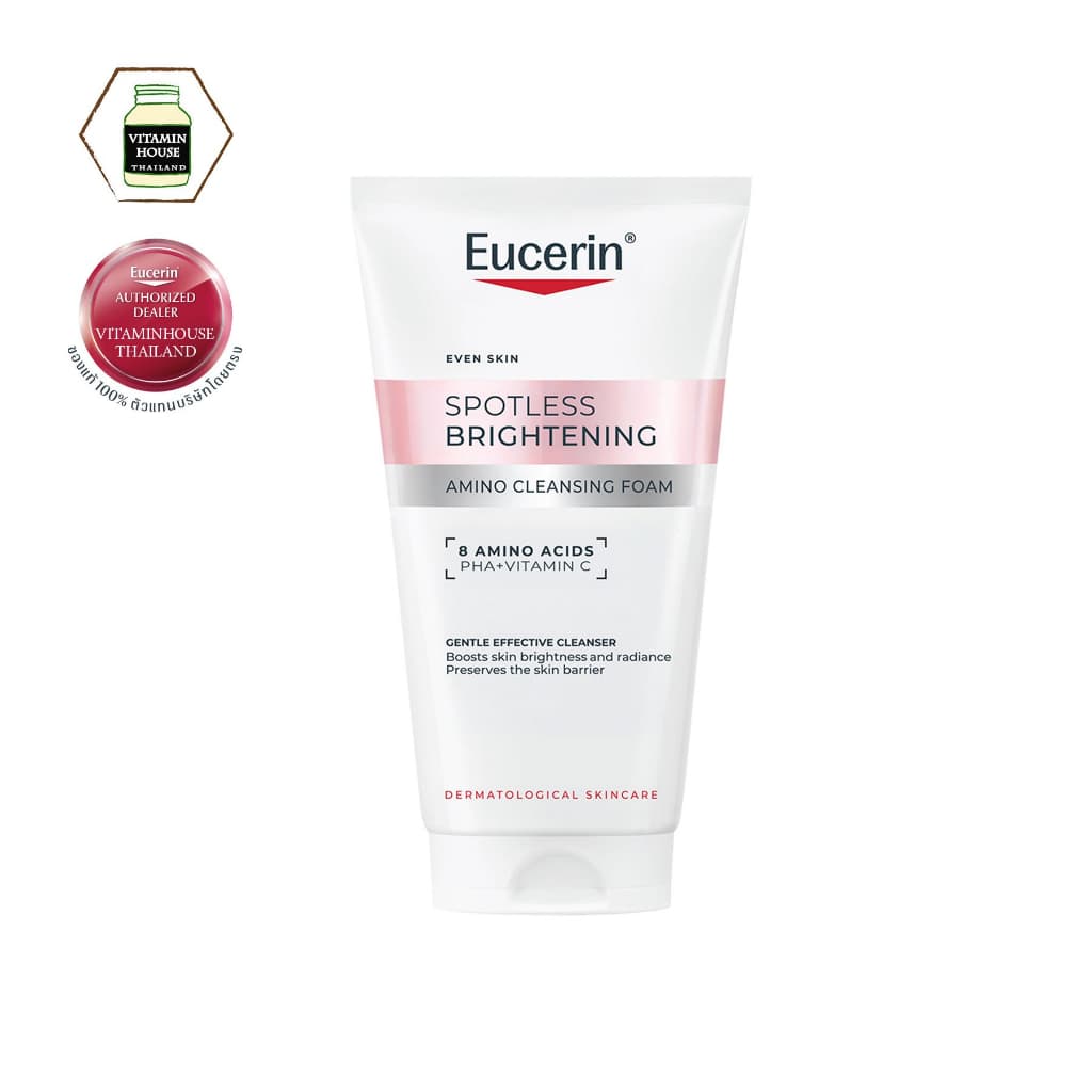 Eucerin Spotless Brightening Amino Cleansing Foam 150g โฟมล้างหน้าสูตรอ่อนโยน ยูเซอริน ทำความสะอาดผิวล้ำลึก ไม่แห้งต...