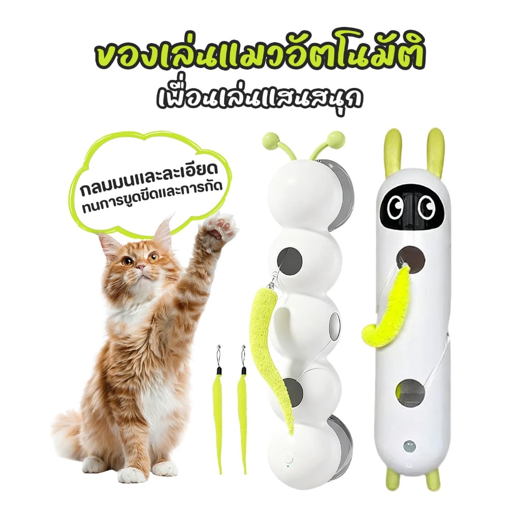 PETStar1🥇ของเล่นแมวอัตโนมัติ🥇เกมล่าเหยื่อ 3 โหมด หมุนเปลี่ยนทิศทางเองได้ ขนนกพลิ้วไล่ ปลุกสัญชาตญาณนักล่า แบตเตอรี่ทนยาว