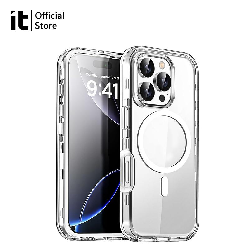 [it] เคสสําหรับ ไอโฟน 16 15 14 13 12 11,แม่เหล็กเคสใสเข้ากันได้ ,กันกระแทกการป้องกันเกรดทหาร,ชัดเจน  case 17Air
