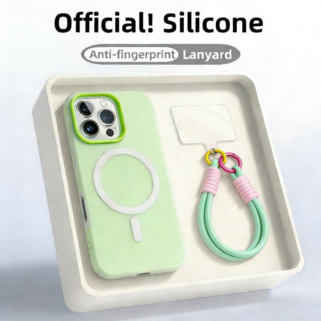 [พร้อมสายคล้อง] 2-in-1 เคสเจลลี่แม่เหล็ก for เคสไอโฟน 17 16 11 13 iPhone 15 14 Pro Max 13 12 11 ProMax 15 Pro soft case