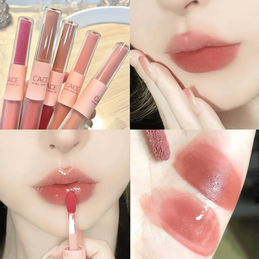Cace ลิปกลอส  เนื้อแมตต์ แบบสองหัว ให้ความชุ่มชื้น ไม่ติดแก้ว