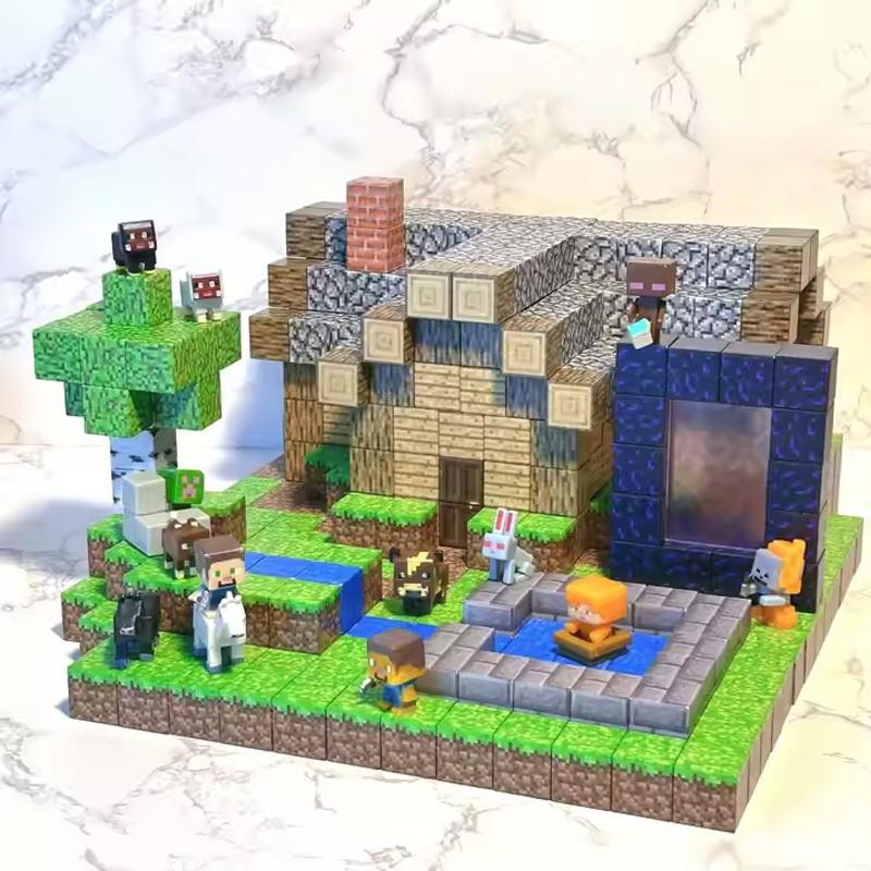 บล๊อคแม่เหล็ก บล๊อคตัวต่อ เสริมสร้างจินตนาการ สำหรับเด็ก 206ชิ้น บล็อกดูดแม่เหล็ก ของขวัญสำหรับเด็ก