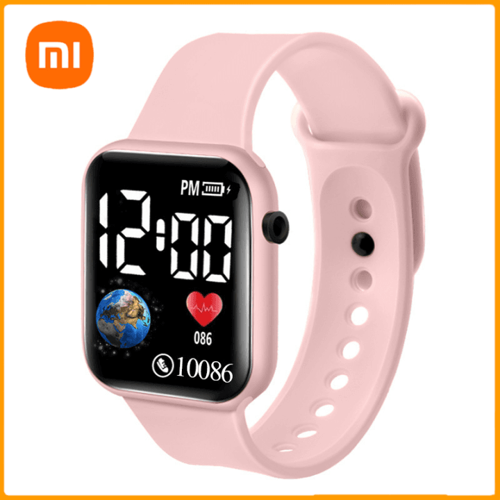 นาฬิกาแฟชั่นดิจิตอลสำหรับวัยรุ่นที่มีจอแสดงผลเครื่องวัดชีพจรกันน้ำและไฟกลางคืน