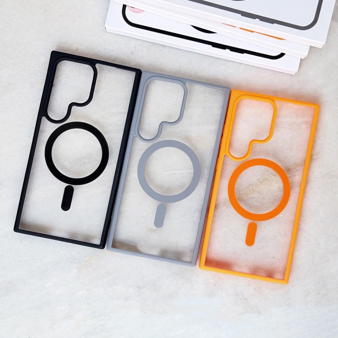 (ส่งเร็ว1-2วัน) เคสใส ขอบสี MAGSAFE ชาร์จได้ SAMSUNG S23Ultra S24FE S24Ultra S25FE S25Ultra S26 S26plus S26Ultra