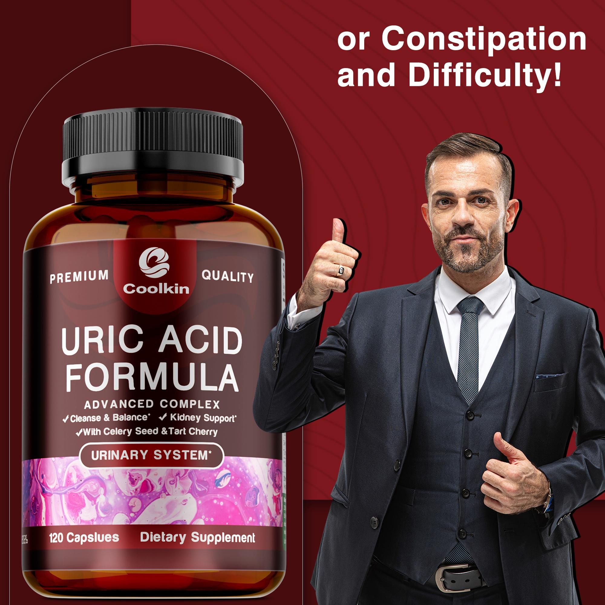 แคปซูลกรดยูริก - ชำระล้างกรดยูริกเพื่อบำรุงข้อและไต - พร้อมสารสกัดทาร์ตเชอร์รี่ สารสกัดเมล็ดขึ้นฉ่าย - 120 แคปซูล